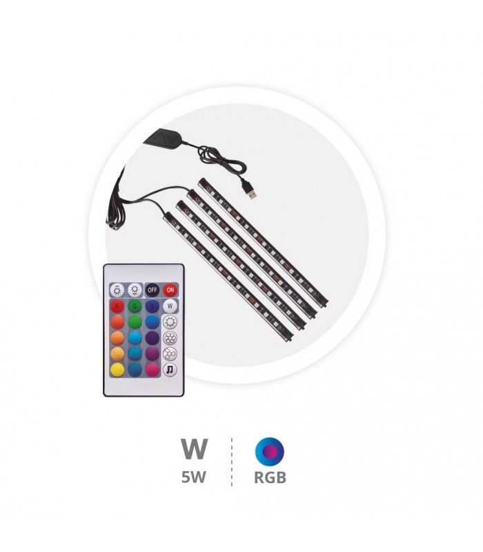 Kit 2M Tira de LED USB 230mm inteligente vía bluetooth RGB
