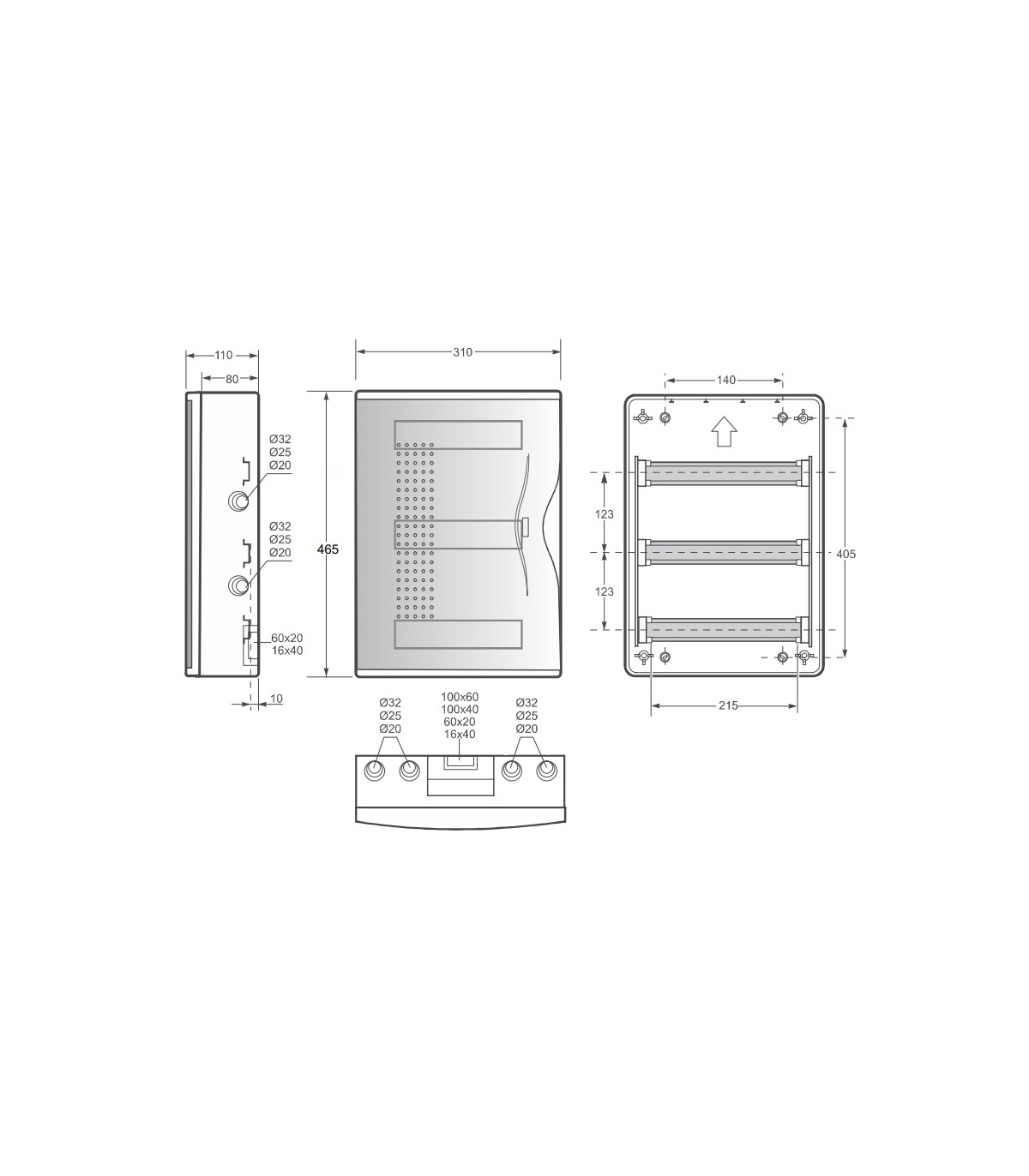 Armario Superficie 36 Módulos (3x12) Puerta Transparente Fumé