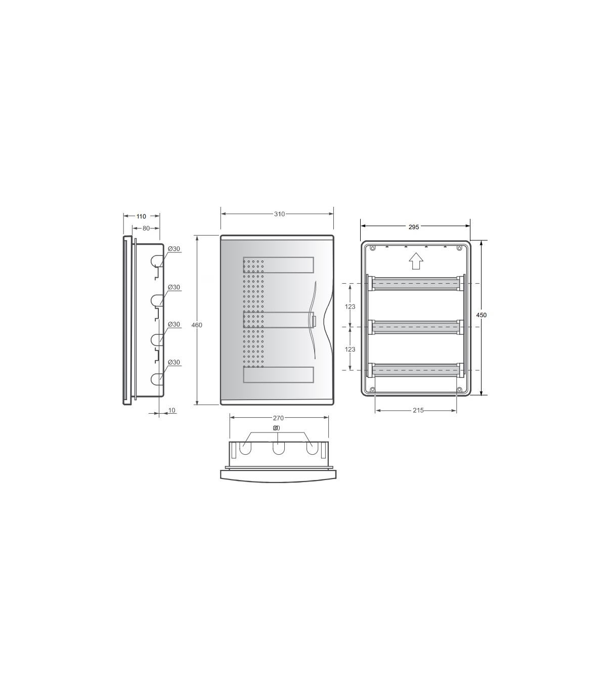 Armario Empotrar 36 Módulos (3x12) Puerta Transparente Fumé