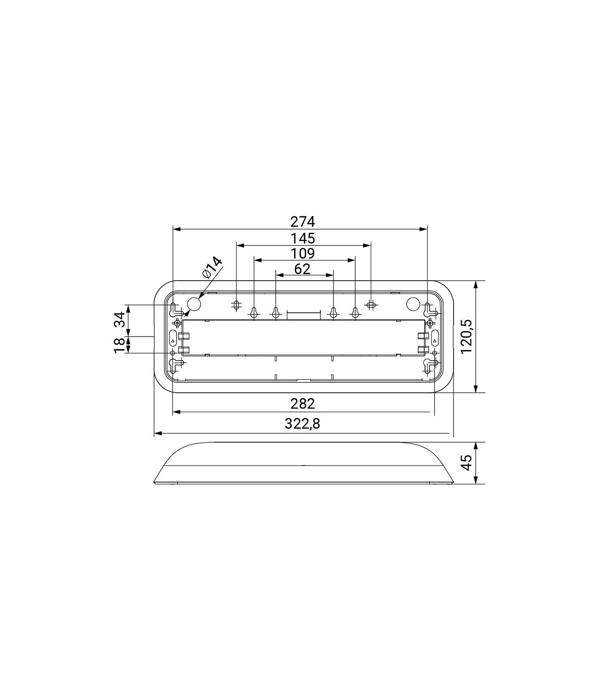 Emergencia Led Dunna 400LM 1H IP44 Normalux