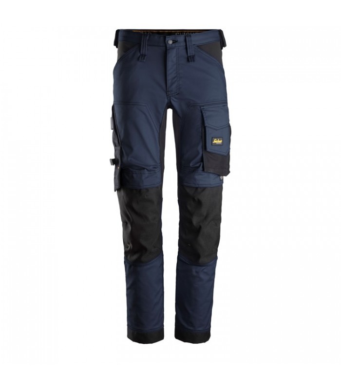 Pantalones elásticos AllroundWork Slim Fit Azul Marino-Negro