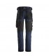 Pantalones elásticos AllroundWork Slim Fit Azul Marino-Negro