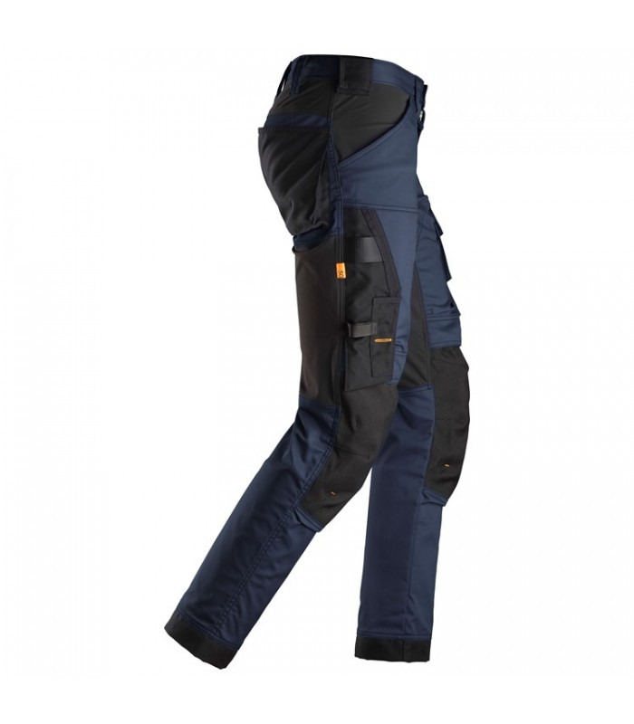 Pantalones elásticos AllroundWork Slim Fit Azul Marino-Negro
