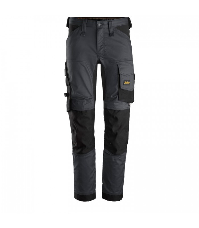 Pantalones elásticos AllroundWork Slim Fit Gris Acero-Negro