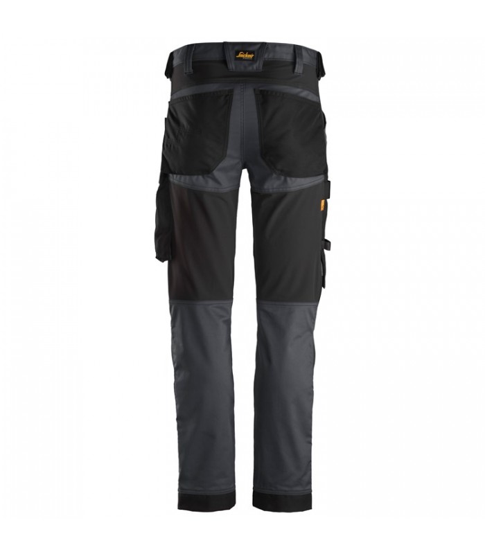 Pantalones elásticos AllroundWork Slim Fit Gris Acero-Negro