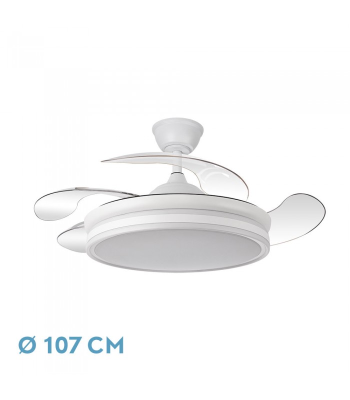 Ventilador Bayomo DC 59W 6980Lm 4 Aspas Blanco CCT