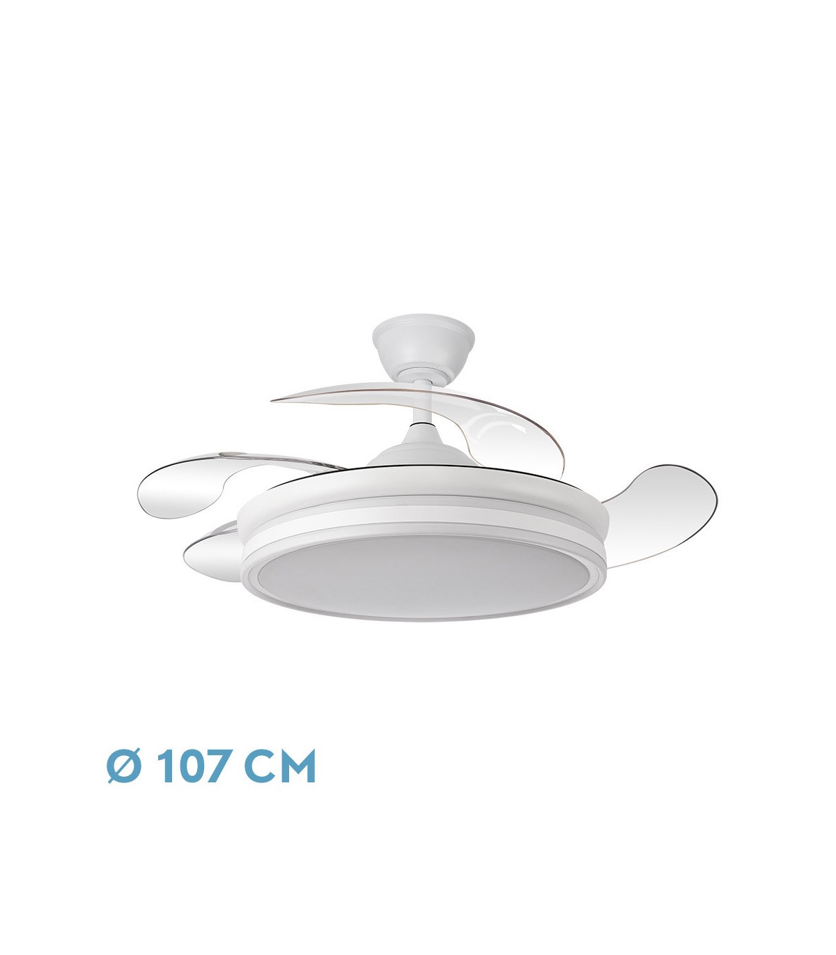 Ventilador Bayomo DC 59W 6980Lm 4 Aspas Blanco CCT
