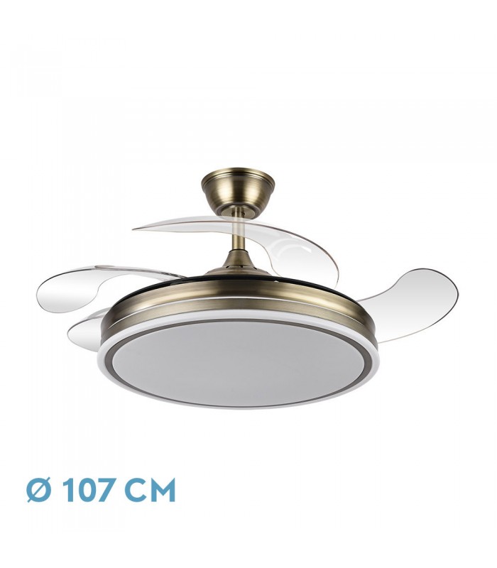 Ventilador Bayomo DC 59W 6980Lm 4 Aspas Cuero CCT