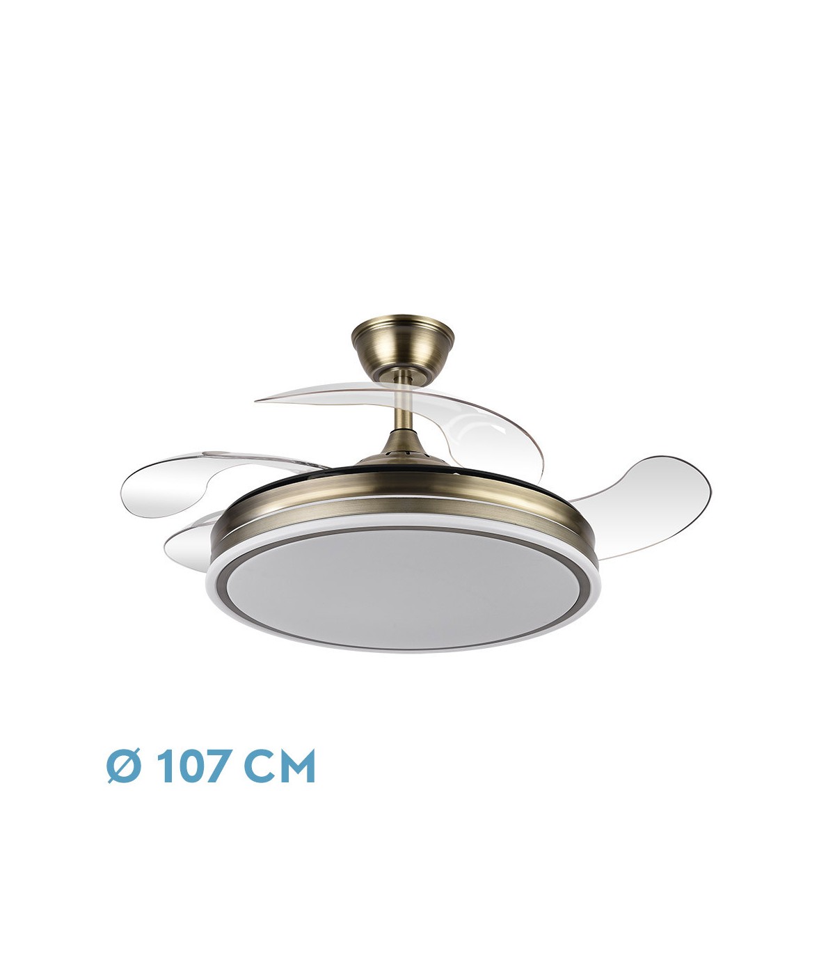 Ventilador Bayomo DC 59W 6980Lm 4 Aspas Cuero CCT