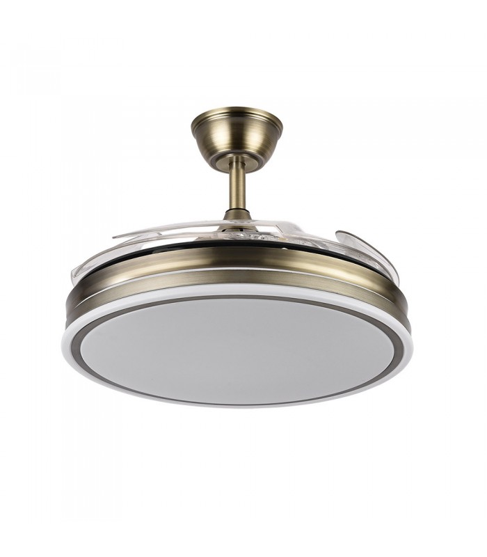 Ventilador Bayomo DC 59W 6980Lm 4 Aspas Cuero CCT