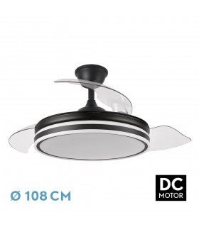 Ventilador Bayomo DC 59W 6980Lm 4 Aspas Negro CCT