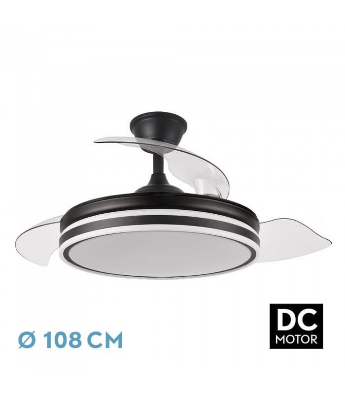 Ventilador Bayomo DC 59W 6980Lm 4 Aspas Negro CCT