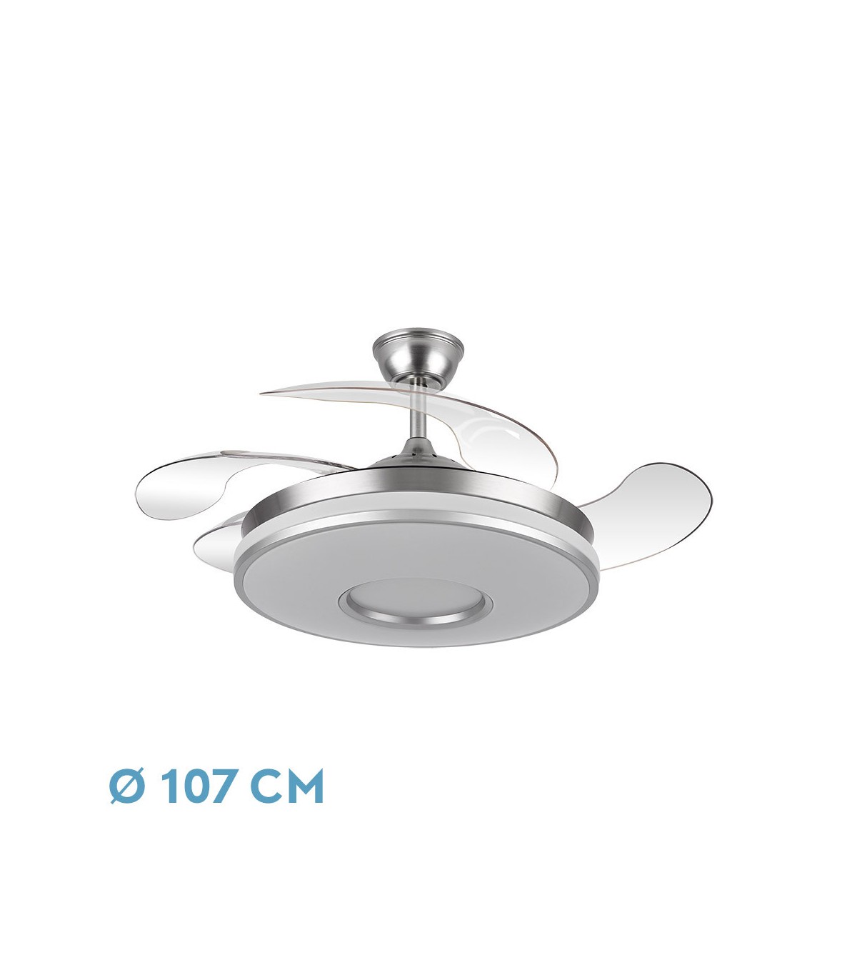 Ventilador de Techo Dani Níquel DC 59W 6980Lm 4 Aspas CCT