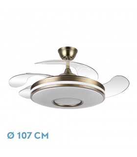 Ventilador de Techo Dani Cuero DC 59W 6980Lm 4 Aspas CCT