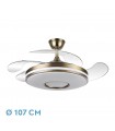 Ventilador de Techo Dani Cuero DC 59W 6980Lm 4 Aspas CCT