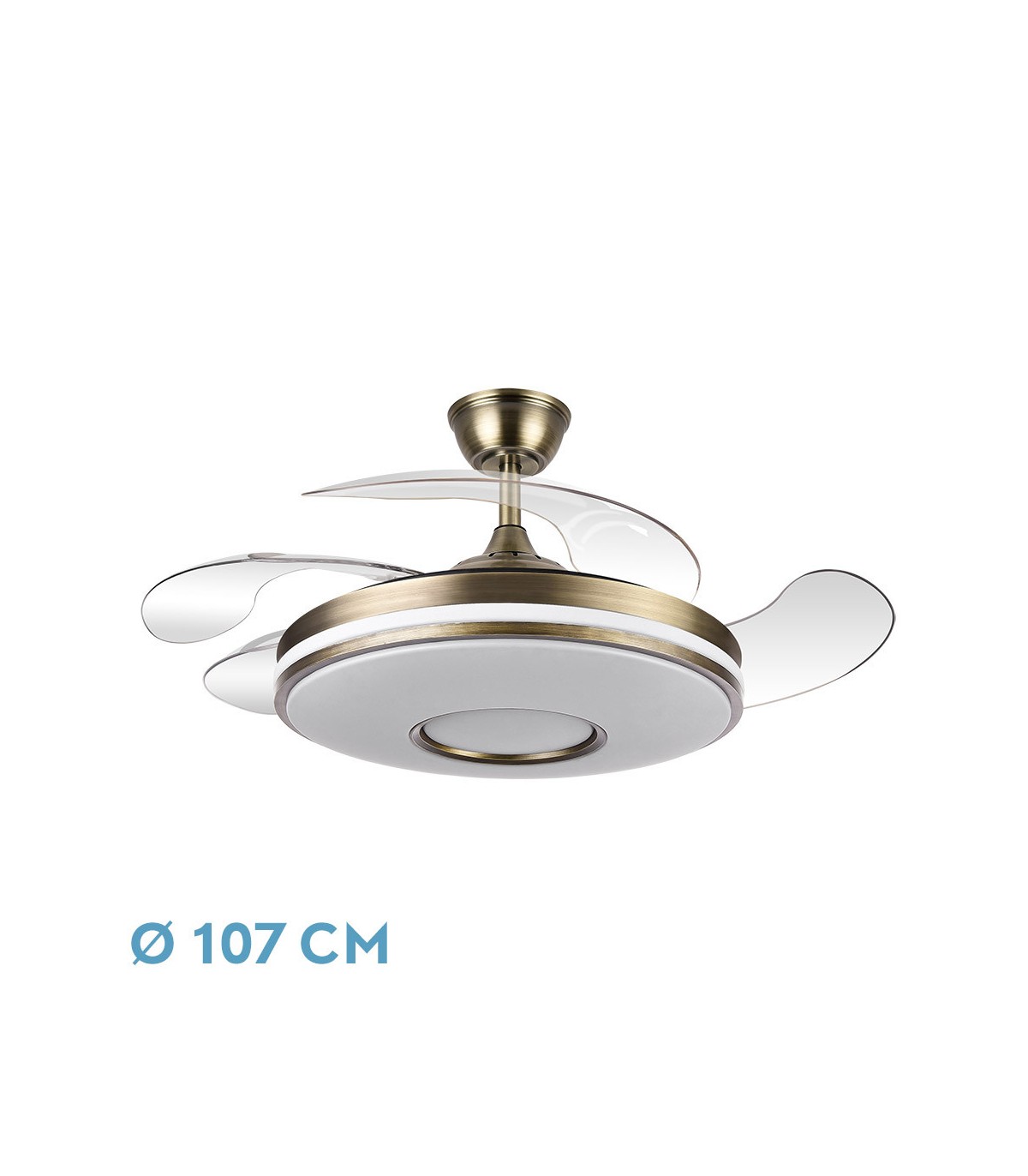 Ventilador de Techo Dani Cuero DC 59W 6980Lm 4 Aspas CCT