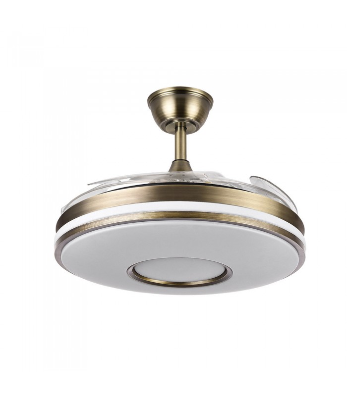 Ventilador de Techo Dani Cuero DC 59W 6980Lm 4 Aspas CCT