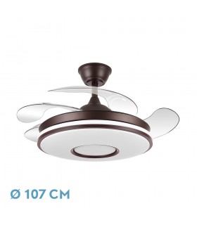 Ventilador de Techo Dani Marrón DC 59W 6980Lm 4 Aspas CCT