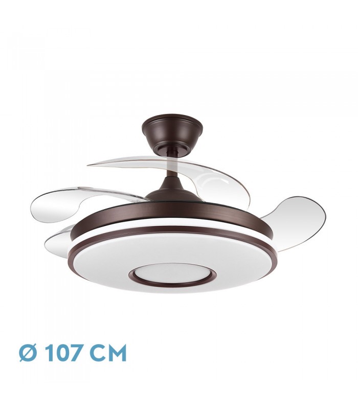 Ventilador de Techo Dani Marrón DC 59W 6980Lm 4 Aspas CCT