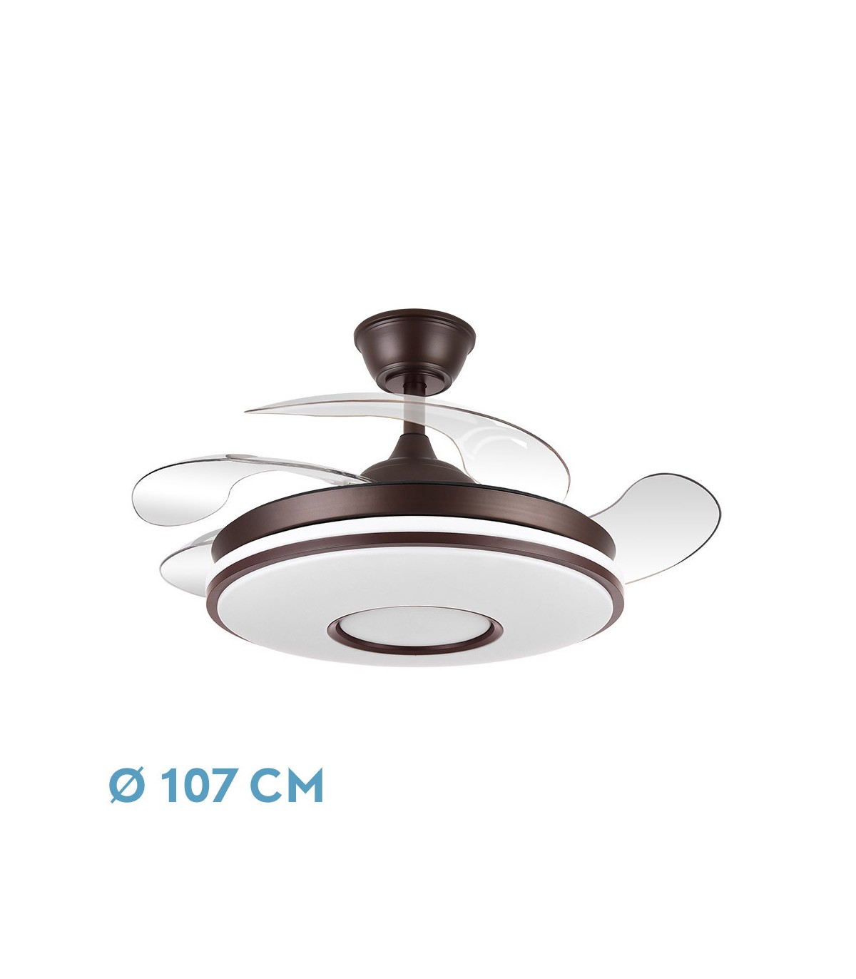 Ventilador de Techo Dani Marrón DC 59W 6980Lm 4 Aspas CCT