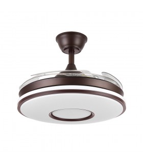 Ventilador de Techo Dani Marrón DC 59W 6980Lm 4 Aspas CCT