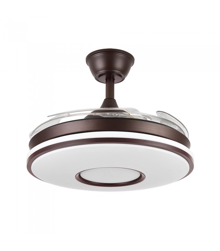 Ventilador de Techo Dani Marrón DC 59W 6980Lm 4 Aspas CCT