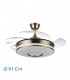 Ventilador de Techo Dani-XS Cuero DC 59W 6980Lm 4 Aspas CCT