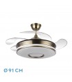 Ventilador de Techo Dani-XS Cuero DC 59W 6980Lm 4 Aspas CCT