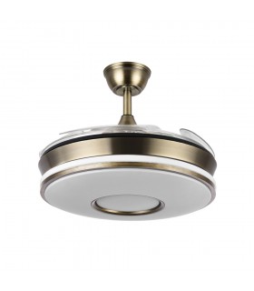 Ventilador de Techo Dani-XS Cuero DC 59W 6980Lm 4 Aspas CCT