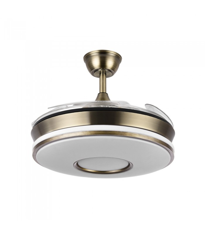 Ventilador de Techo Dani-XS Cuero DC 59W 6980Lm 4 Aspas CCT