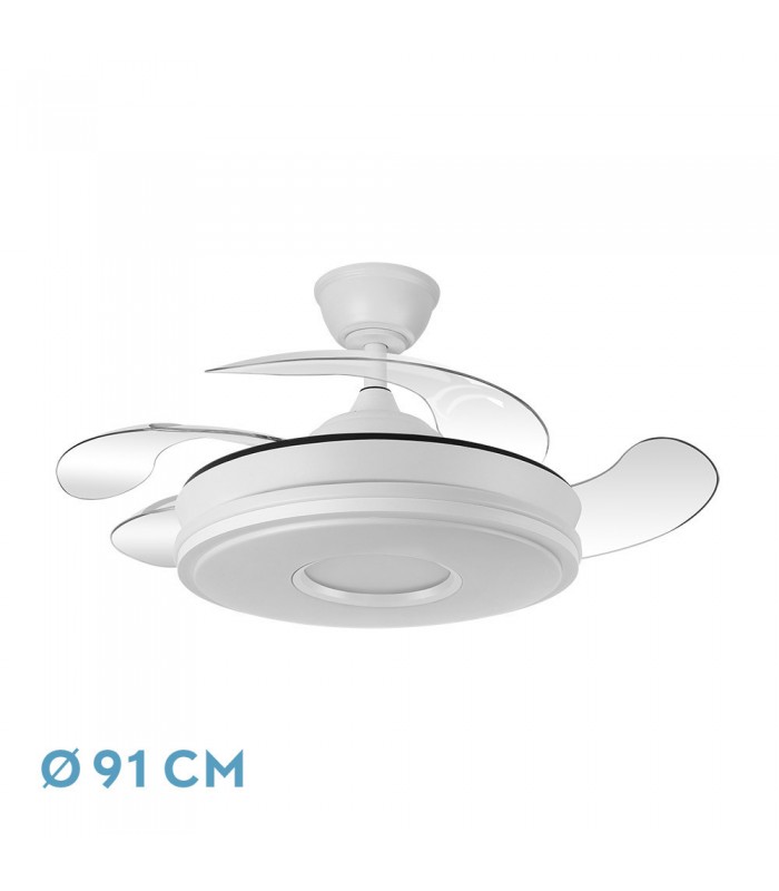 Ventilador de Techo Dani-XS Blanco DC 59W 6980Lm 4 Aspas CCT