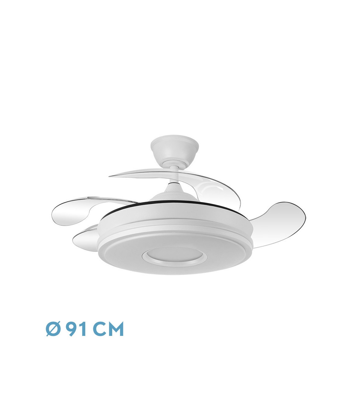 Ventilador de Techo Dani-XS Blanco DC 59W 6980Lm 4 Aspas CCT