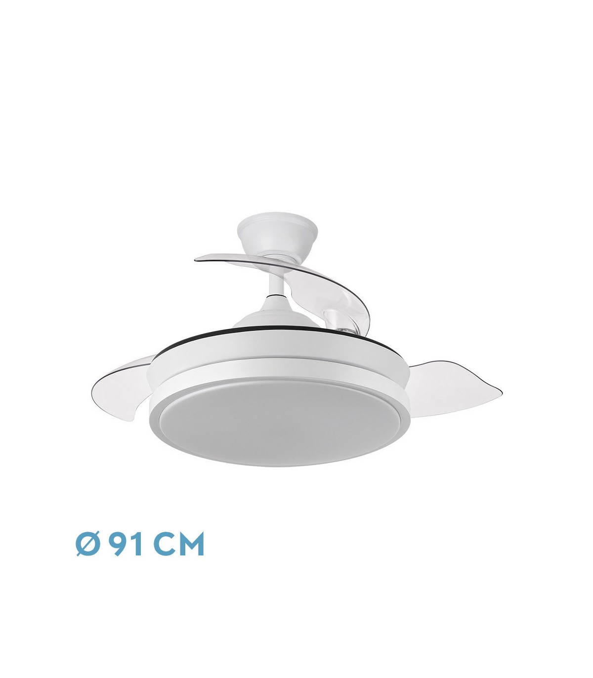 Ventilador Escorpión-XS DC 59W 6980Lm 3 Aspas Blanco CCT