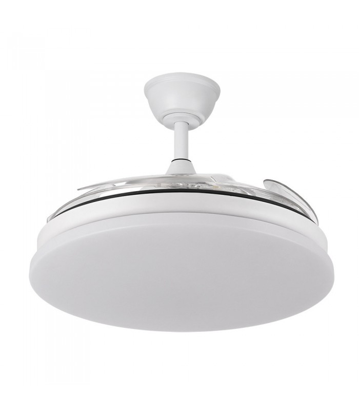 Ventilador de Techo TRIDENTE Blanco DC 59W 6980Lm 4 Aspas CCT