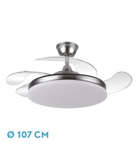 Ventilador de Techo TRIDENTE Níquel DC 59W 6980Lm 4 Aspas CCT