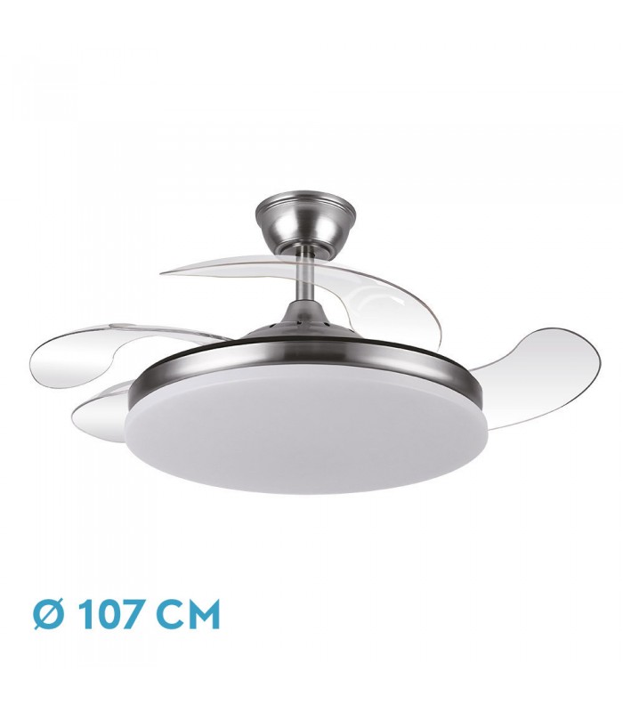 Ventilador de Techo TRIDENTE Níquel DC 59W 6980Lm 4 Aspas CCT