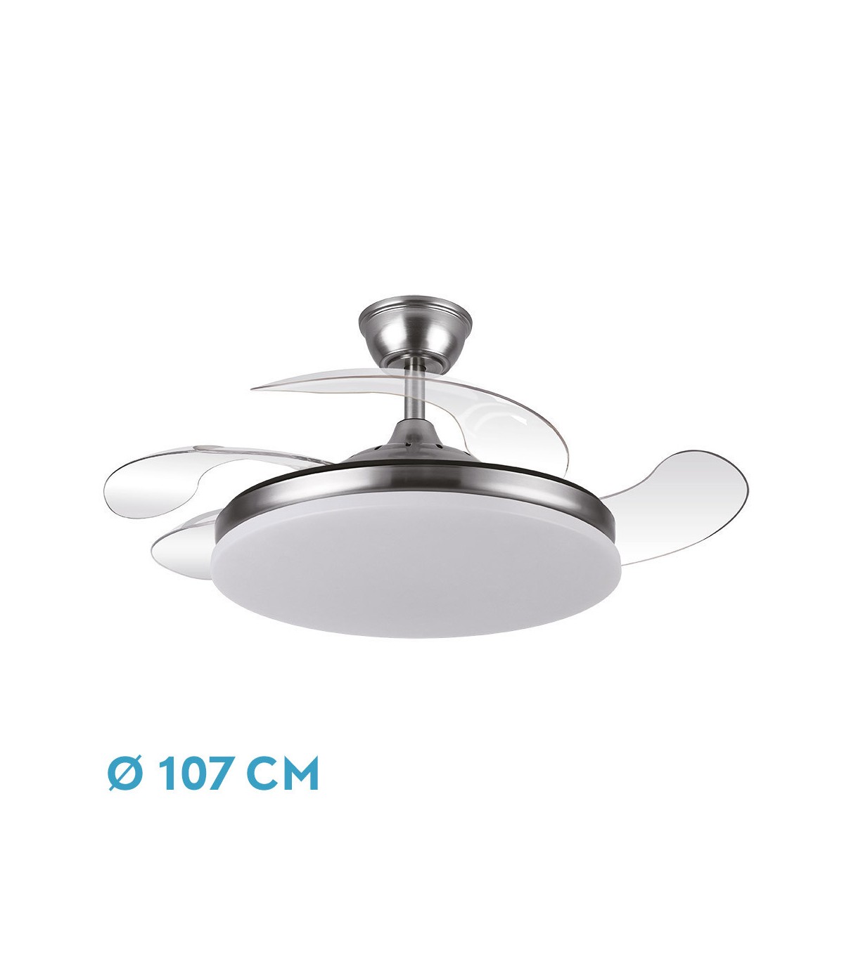 Ventilador de Techo TRIDENTE Níquel DC 59W 6980Lm 4 Aspas CCT