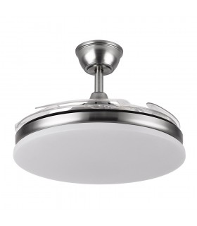 Ventilador de Techo TRIDENTE Níquel DC 59W 6980Lm 4 Aspas CCT