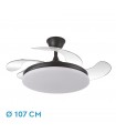 Ventilador de Techo TRIDENTE Negro DC 59W 6980Lm 4 Aspas CCT
