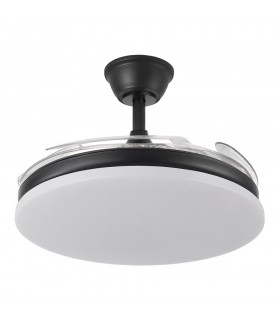 Ventilador de Techo TRIDENTE Negro DC 59W 6980Lm 4 Aspas CCT