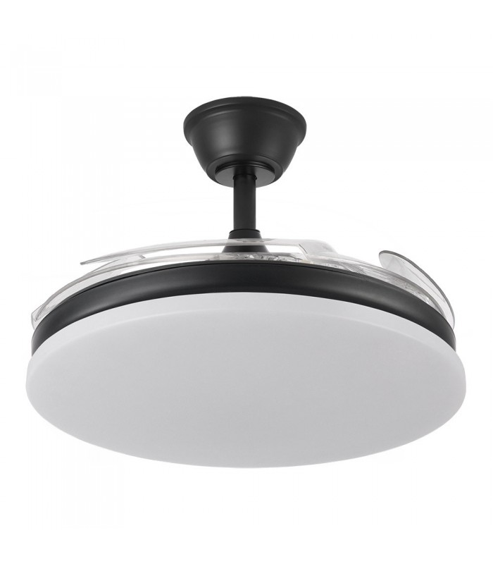 Ventilador de Techo TRIDENTE Negro DC 59W 6980Lm 4 Aspas CCT