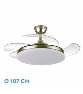Ventilador de Techo TRIDENTE Cuero DC 59W 6980Lm 4 Aspas CCT
