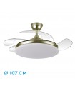 Ventilador de Techo TRIDENTE Cuero DC 59W 6980Lm 4 Aspas CCT