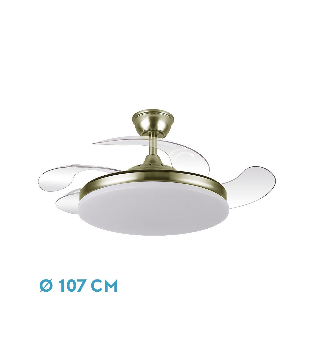 Ventilador de Techo TRIDENTE Cuero DC 59W 6980Lm 4 Aspas CCT