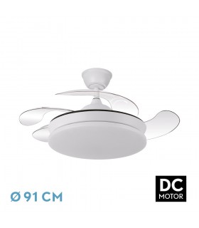 Ventilador de Techo TRIDENTE-XS Blanco DC 59W 6980Lm 4 Aspas CCT