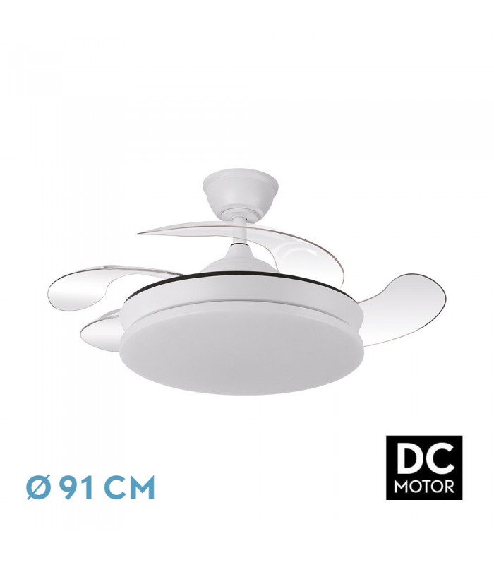 Ventilador de Techo TRIDENTE-XS Blanco DC 59W 6980Lm 4 Aspas CCT
