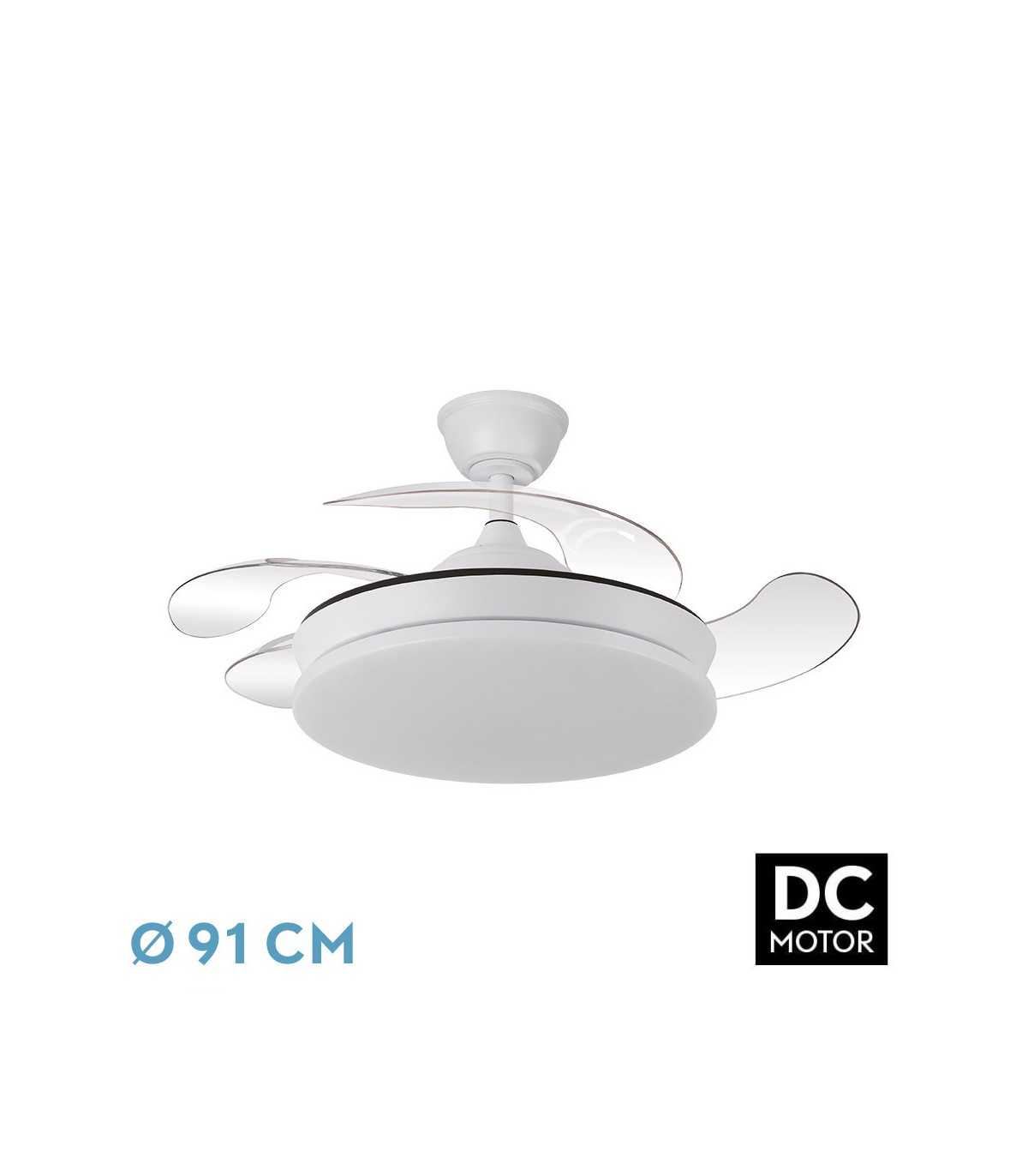 Ventilador de Techo TRIDENTE-XS Blanco DC 59W 6980Lm 4 Aspas CCT