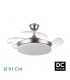 Ventilador de Techo TRIDENTE-XS Níquel DC 59W 6980Lm 4 Aspas CCT
