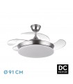 Ventilador de Techo TRIDENTE-XS Níquel DC 59W 6980Lm 4 Aspas CCT