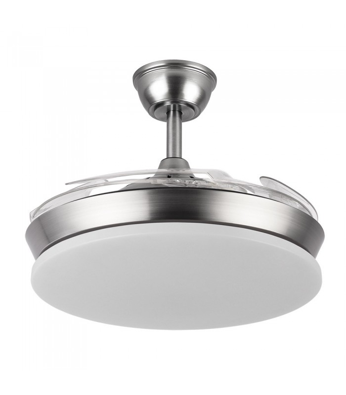Ventilador de Techo TRIDENTE-XS Níquel DC 59W 6980Lm 4 Aspas CCT
